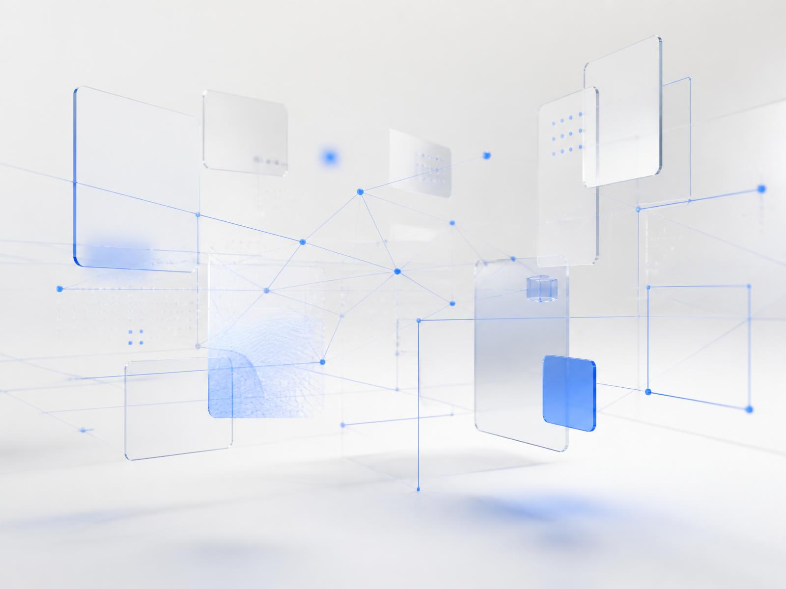 Abstract illustration of connected systems and secure infrastructure